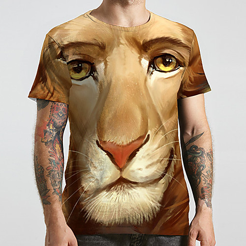 Men's Unisex Tee T shirt 3D Print Graphic Prints Lion Animal Plus Size Print Short Sleeve Casual Tops Fashion Designer Big and Tall Yellow
Men's Unisex Tee T shirt 3D Print Graphic Prints Lion Animal Plus Size Print Short Sleeve Casual Tops Fashion Designer Big and Tall Yellow