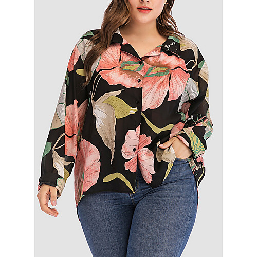 Women's Plus Size Tops Shirt Floral Long Sleeve Shirt Collar Blushing Pink Big Size XL XXL 3XL 4XL
Women's Plus Size Tops Shirt Floral Long Sleeve Shirt Collar Blushing Pink Big Size XL XXL 3XL 4XL