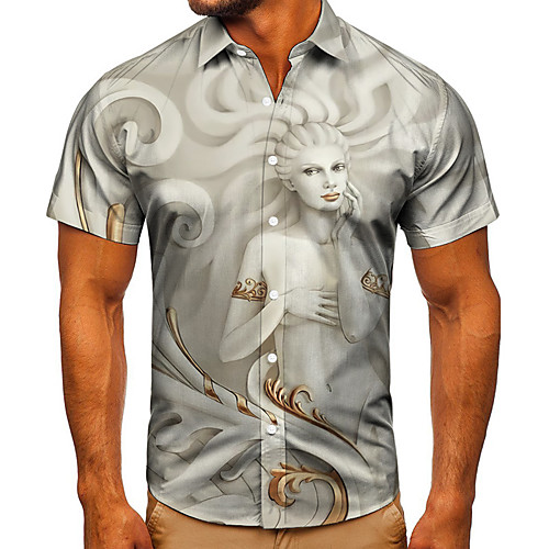 Men's Shirt 3D Print Graphic Prints Human Button-Down Short Sleeve Street Tops Casual Fashion Classic Breathable Gray
Men's Shirt 3D Print Graphic Prints Human Button-Down Short Sleeve Street Tops Casual Fashion Classic Breathable Gray