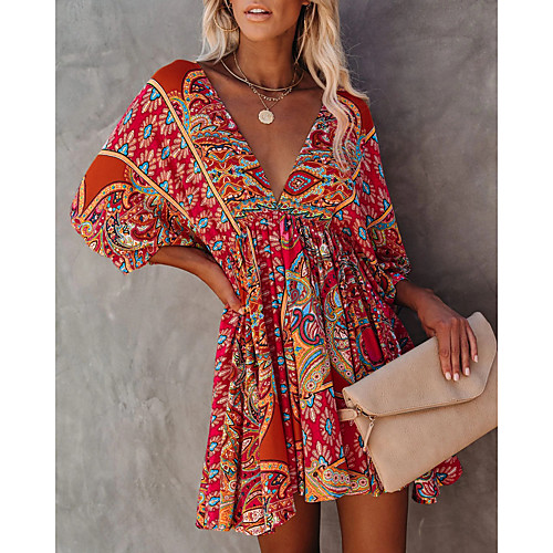 Women's A Line Dress Knee Length Dress 3/4 Length Sleeve Pattern Spring & Summer Casual 2021 S M L XL
Women's A Line Dress Knee Length Dress 3/4 Length Sleeve Pattern Spring & Summer Casual 2021 S M L XL