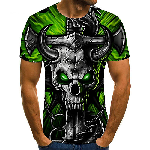 Men's Unisex Tee T shirt 3D Print Graphic Prints Skull Plus Size Print Short Sleeve Casual Tops Basic Fashion Designer Big and Tall Green
Men's Unisex Tee T shirt 3D Print Graphic Prints Skull Plus Size Print Short Sleeve Casual Tops Basic Fashion Designer Big and Tall Green