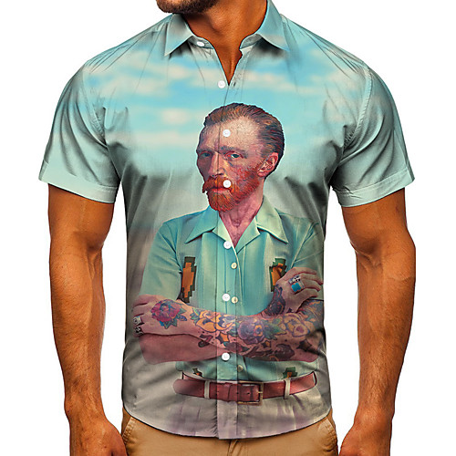 Men's Shirt 3D Print Graphic Prints Human Button-Down Short Sleeve Street Tops Casual Fashion Classic Breathable Blue
Men's Shirt 3D Print Graphic Prints Human Button-Down Short Sleeve Street Tops Casual Fashion Classic Breathable Blue