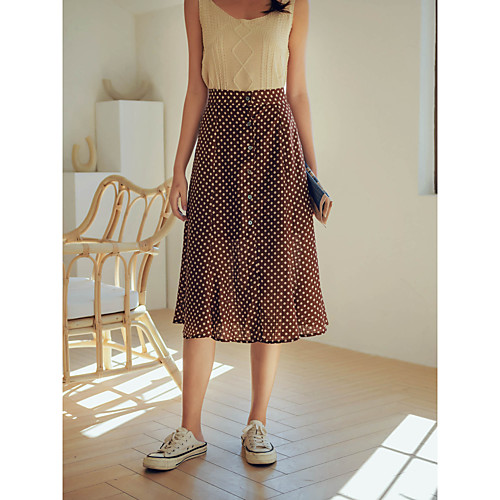 Women's Date Weekend Basic Streetwear Skirts Polka Dot Split Print Black Brown
Women's Date Weekend Basic Streetwear Skirts Polka Dot Split Print Black Brown