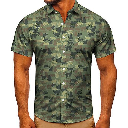 Men's Shirt 3D Print Cat Graphic Prints Button-Down Short Sleeve Street Tops Casual Fashion Classic Breathable Green
Men's Shirt 3D Print Cat Graphic Prints Button-Down Short Sleeve Street Tops Casual Fashion Classic Breathable Green