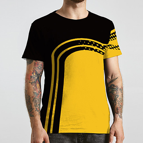 Men's Unisex Tee T shirt Shirt 3D Print Color Block Graphic Prints Plus Size Print Short Sleeve Casual Tops Basic Designer Big and Tall Round Neck Yellow / Summer
Men's Unisex Tee T shirt Shirt 3D Print Color Block Graphic Prints Plus Size Print Short Sleeve Casual Tops Basic Designer Big and Tall Round Neck Yellow / Summer