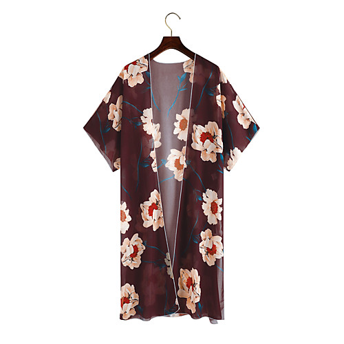 Women's Coat Daily Wear Spring Summer Long Coat V Neck Loose Casual / Daily Jacket Pattern Others Wine Blue
Women's Coat Daily Wear Spring Summer Long Coat V Neck Loose Casual / Daily Jacket Pattern Others Wine Blue