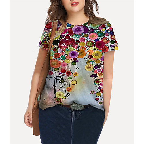 Women's Plus Size Tops T shirt Floral Graphic Print Short Sleeve Crewneck Basic Red Big Size XL XXL 3XL 4XL 5XL / Holiday
Women's Plus Size Tops T shirt Floral Graphic Print Short Sleeve Crewneck Basic Red Big Size XL XXL 3XL 4XL 5XL / Holiday