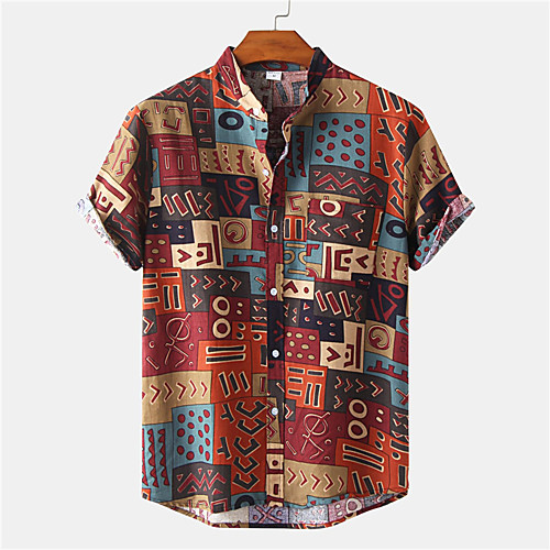 Men's Shirt Color Block Button-Down Short Sleeve Casual Tops Cotton Casual Fashion Breathable Comfortable Red / Beach
Men's Shirt Color Block Button-Down Short Sleeve Casual Tops Cotton Casual Fashion Breathable Comfortable Red / Beach