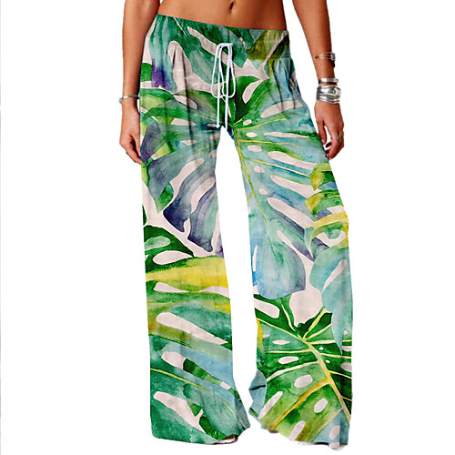 Women's Basic Soft Comfort Daily Home Wide Leg Pants Plants Flower / Floral Full Length Elastic Drawstring Design Print Blushing Pink Green
Women's Basic Soft Comfort Daily Home Wide Leg Pants Plants Flower / Floral Full Length Elastic Drawstring Design Print Blushing Pink Green