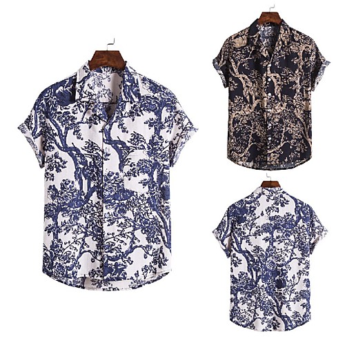 Men's Shirt Other Prints Graphic Print Short Sleeve Holiday Tops Ethnic Style Black Blue / White
Men's Shirt Other Prints Graphic Print Short Sleeve Holiday Tops Ethnic Style Black Blue / White
