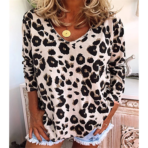 Women's Plus Size Tops Blouse T shirt Leopard Print Long Sleeve V Neck Blushing Pink Gray khaki Big Size XL XXL 3XL 4XL 5XL / Cotton / Cotton
Women's Plus Size Tops Blouse T shirt Leopard Print Long Sleeve V Neck Blushing Pink Gray khaki Big Size XL XXL 3XL 4XL 5XL / Cotton / Cotton