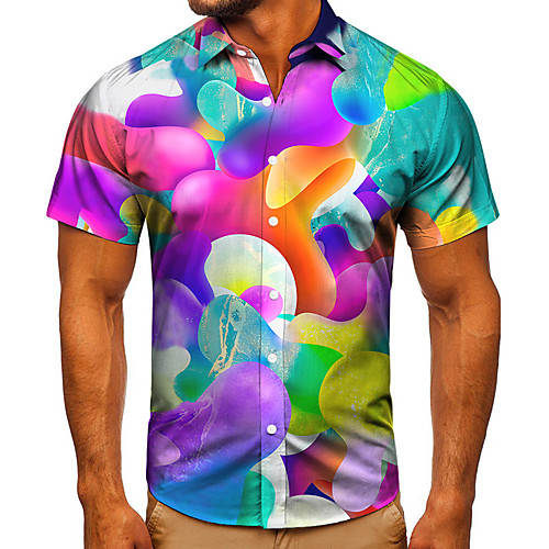 Men's Shirt 3D Print Abstract Graphic Prints Button-Down Short Sleeve Street Tops Casual Fashion Classic Breathable Rainbow
Men's Shirt 3D Print Abstract Graphic Prints Button-Down Short Sleeve Street Tops Casual Fashion Classic Breathable Rainbow