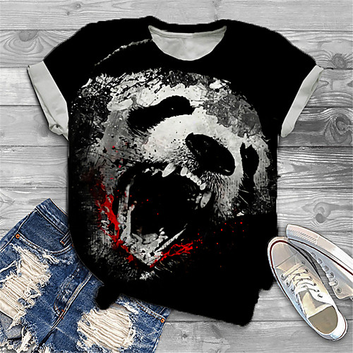 Women's Plus Size Tops T shirt Graphic Panda Animal Print Short Sleeve Crewneck Basic Black Big Size XL XXL 3XL 4XL 5XL / Holiday
Women's Plus Size Tops T shirt Graphic Panda Animal Print Short Sleeve Crewneck Basic Black Big Size XL XXL 3XL 4XL 5XL / Holiday