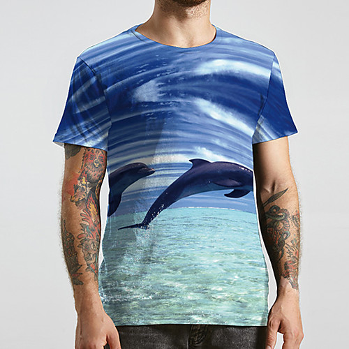 Men's Unisex Tee T shirt Shirt 3D Print Graphic Prints Dolphin Plus Size Print Short Sleeve Casual Tops Basic Designer Big and Tall Round Neck Blue / Summer
Men's Unisex Tee T shirt Shirt 3D Print Graphic Prints Dolphin Plus Size Print Short Sleeve Casual Tops Basic Designer Big and Tall Round Neck Blue / Summer