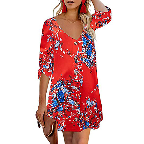 Women's A Line Dress Short Mini Dress ArmyGreen Red print Black print White Black Red 3/4 Length Sleeve Solid Color Summer Casual 2021 S M L XL 2XL 3XL
Women's A Line Dress Short Mini Dress ArmyGreen Red print Black print White Black Red 3/4 Length Sleeve Solid Color Summer Casual 2021 S M L XL 2XL 3XL