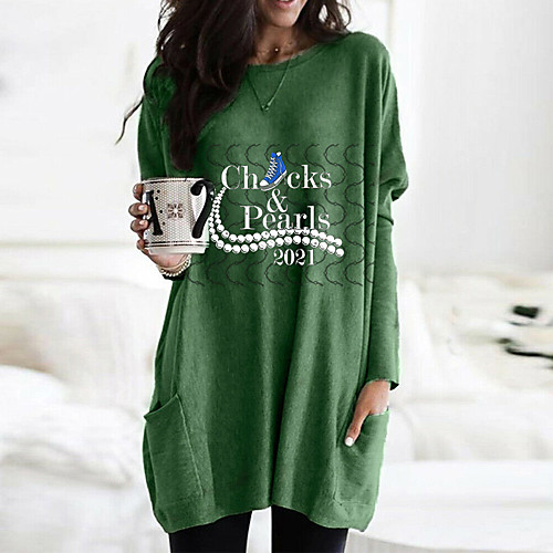 Women's T shirt Graphic Long Sleeve Pocket Round Neck Tops 100% Cotton Basic Basic Top White Black Fuchsia
Women's T shirt Graphic Long Sleeve Pocket Round Neck Tops 100% Cotton Basic Basic Top White Black Fuchsia