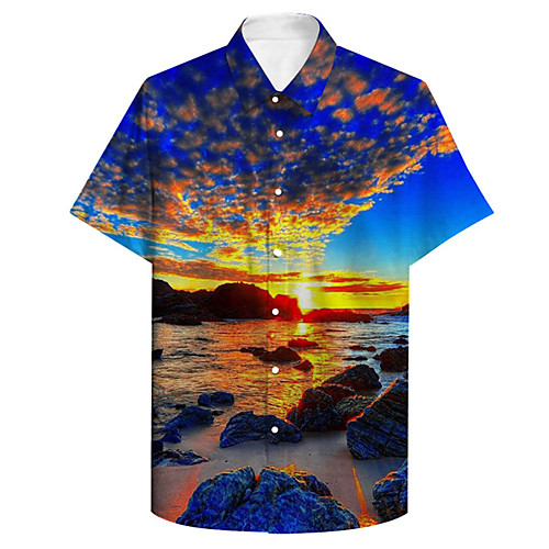 Men's Shirt 3D Print Scenery Plus Size 3D Print Button-Down Short Sleeve Casual Tops Casual Fashion Breathable Comfortable Blue / Sports
Men's Shirt 3D Print Scenery Plus Size 3D Print Button-Down Short Sleeve Casual Tops Casual Fashion Breathable Comfortable Blue / Sports