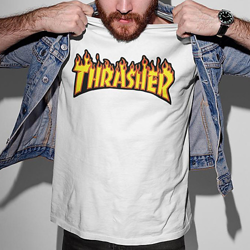 Men's Unisex Tee T shirt Hot Stamping Graphic Prints Flame Letter Plus Size Print Short Sleeve Casual Tops Cotton Basic Designer Cool Big and Tall White
Men's Unisex Tee T shirt Hot Stamping Graphic Prints Flame Letter Plus Size Print Short Sleeve Casual Tops Cotton Basic Designer Cool Big and Tall White