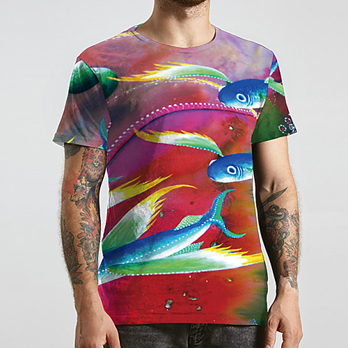 Men's Unisex Tee T shirt 3D Print Graphic Prints Fish Plus Size Print Short Sleeve Casual Tops Basic Designer Big and Tall Red
Men's Unisex Tee T shirt 3D Print Graphic Prints Fish Plus Size Print Short Sleeve Casual Tops Basic Designer Big and Tall Red