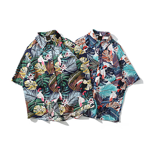Men's Shirt Other Prints Graphic Tropical Button-Down Print Short Sleeve Casual Tops 100% Cotton Basic Hawaiian Distressed Royal Blue Navy Blue
Men's Shirt Other Prints Graphic Tropical Button-Down Print Short Sleeve Casual Tops 100% Cotton Basic Hawaiian Distressed Royal Blue Navy Blue