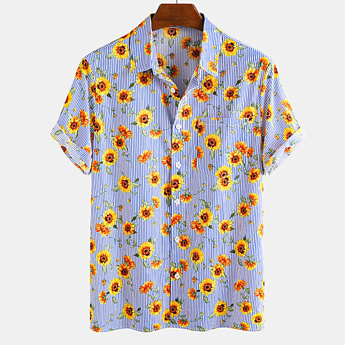 Men's Shirt Striped Sunflower Button-Down Short Sleeve Casual Tops Lightweight Casual Fashion Breathable Black Blue Red
Men's Shirt Striped Sunflower Button-Down Short Sleeve Casual Tops Lightweight Casual Fashion Breathable Black Blue Red