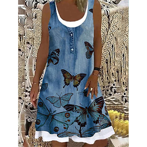 Women's A Line Dress Knee Length Dress Picture color 1 Picture color 2 Sleeveless Print Spring Summer Casual / Daily 2021 S M L XL XXL XXXL
Women's A Line Dress Knee Length Dress Picture color 1 Picture color 2 Sleeveless Print Spring Summer Casual / Daily 2021 S M L XL XXL XXXL