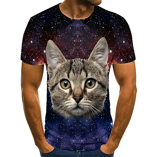 Men's Unisex Tee T shirt 3D Print Cat Graphic Prints Plus Size Print Short Sleeve Casual Tops Basic Fashion Designer Big and Tall Blue
Men's Unisex Tee T shirt 3D Print Cat Graphic Prints Plus Size Print Short Sleeve Casual Tops Basic Fashion Designer Big and Tall Blue