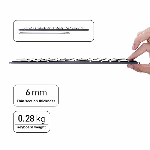 Lightweight Wireless Silent Keyboard And Mouse, 6Mm Thick, 2.4G Rechargeable, Portable, For Pc Notebook Computers.
Lightweight Wireless Silent Keyboard And Mouse, 6Mm Thick, 2.4G Rechargeable, Portable, For Pc Notebook Computers.