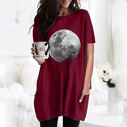 Women's T shirt Dress Graphic Round Neck Tops Basic Basic Top Black Wine Army Green
Women's T shirt Dress Graphic Round Neck Tops Basic Basic Top Black Wine Army Green