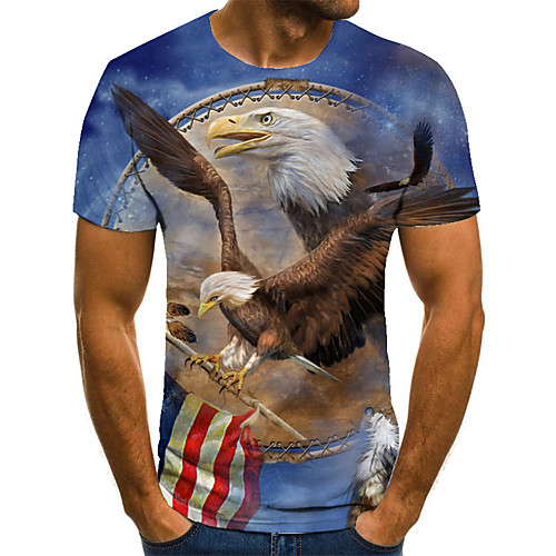 Men's Unisex Tee T shirt 3D Print Graphic Prints Eagle Plus Size Print Short Sleeve Casual Tops Basic Fashion Designer Big and Tall Blue
Men's Unisex Tee T shirt 3D Print Graphic Prints Eagle Plus Size Print Short Sleeve Casual Tops Basic Fashion Designer Big and Tall Blue