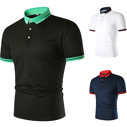 Men's Golf Shirt Tennis Shirt non-printing Color Block Patchwork Short Sleeve Casual Slim Tops Basic White Black Navy Blue / Summer
Men's Golf Shirt Tennis Shirt non-printing Color Block Patchwork Short Sleeve Casual Slim Tops Basic White Black Navy Blue / Summer