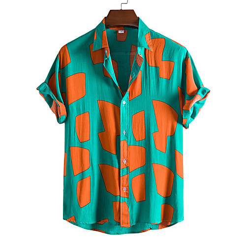 Men's Shirt Geometry Button-Down Short Sleeve Casual Tops Casual Fashion Breathable Comfortable Green
Men's Shirt Geometry Button-Down Short Sleeve Casual Tops Casual Fashion Breathable Comfortable Green