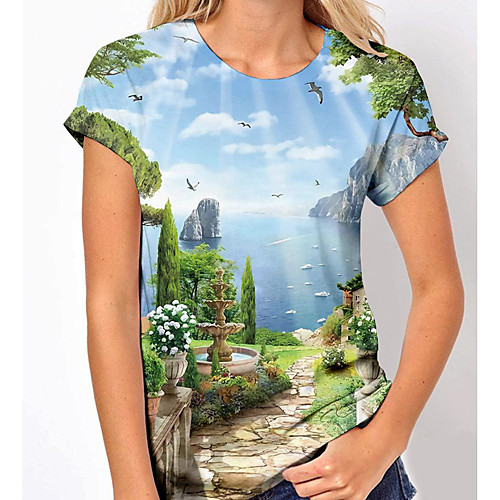 Women's 3D Printed Painting T shirt Plants Scenery Print Round Neck Basic Tops Green
Women's 3D Printed Painting T shirt Plants Scenery Print Round Neck Basic Tops Green