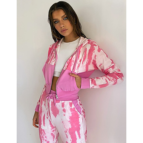 Women's Basic Tie Dye Casual / Daily Outdoor Two Piece Set Crop Top Tracksuit Loungewear Jogger Pants Drawstring Patchwork Tops
Women's Basic Tie Dye Casual / Daily Outdoor Two Piece Set Crop Top Tracksuit Loungewear Jogger Pants Drawstring Patchwork Tops