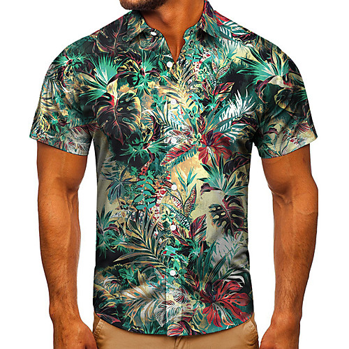 Men's Shirt 3D Print Plants Graphic Prints Button-Down Short Sleeve Street Tops Casual Fashion Classic Breathable Green
Men's Shirt 3D Print Plants Graphic Prints Button-Down Short Sleeve Street Tops Casual Fashion Classic Breathable Green