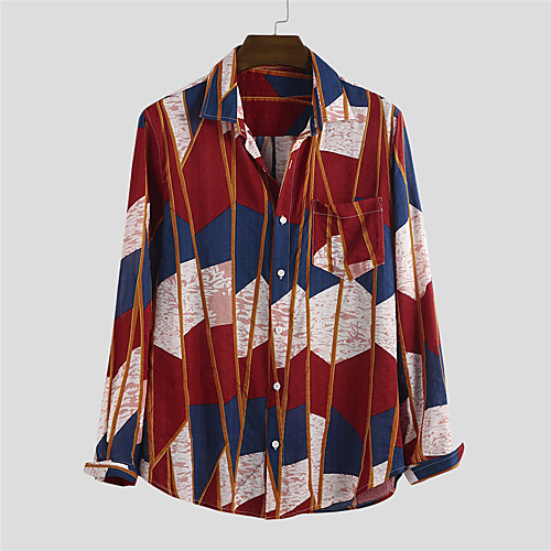 Men's Shirt Color Block Button-Down Long Sleeve Casual Tops 100% Cotton Lightweight Casual Fashion Breathable Red Yellow Green
Men's Shirt Color Block Button-Down Long Sleeve Casual Tops 100% Cotton Lightweight Casual Fashion Breathable Red Yellow Green