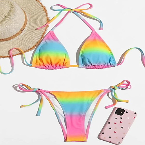 Women's Mermaid Bikini 2 Piece Swimsuit Open Back Slim Triangle Rainbow Geometric Rainbow Swimwear Padded Strap Bathing Suits New Colorful Modern / Tie Dye / Cross
Women's Mermaid Bikini 2 Piece Swimsuit Open Back Slim Triangle Rainbow Geometric Rainbow Swimwear Padded Strap Bathing Suits New Colorful Modern / Tie Dye / Cross