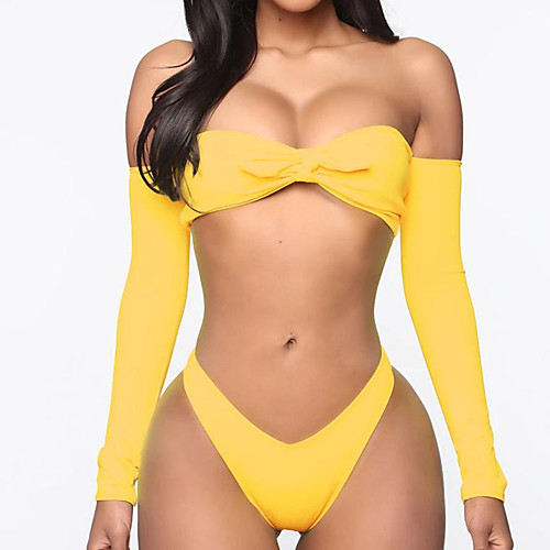 Women's Bikini 2 Piece Swimsuit Push Up Solid Color Yellow Green Black Swimwear Padded Crop Top Strapless Bathing Suits New Casual Sexy / Holiday / Padded Bras / Beach
Women's Bikini 2 Piece Swimsuit Push Up Solid Color Yellow Green Black Swimwear Padded Crop Top Strapless Bathing Suits New Casual Sexy / Holiday / Padded Bras / Beach