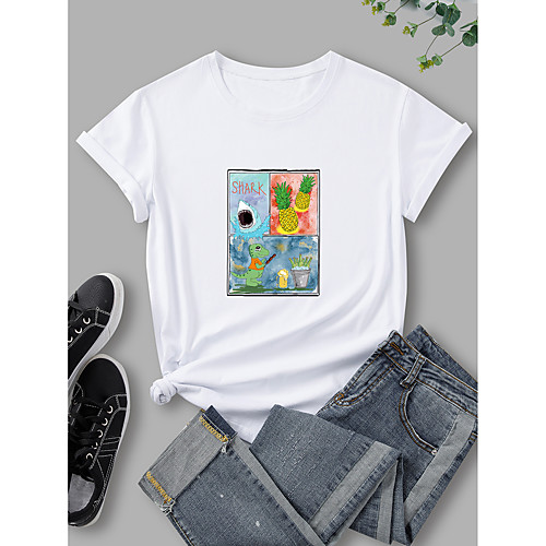 Women's T shirt Graphic Print Round Neck Basic Tops 100% Cotton White Purple Wine
Women's T shirt Graphic Print Round Neck Basic Tops 100% Cotton White Purple Wine