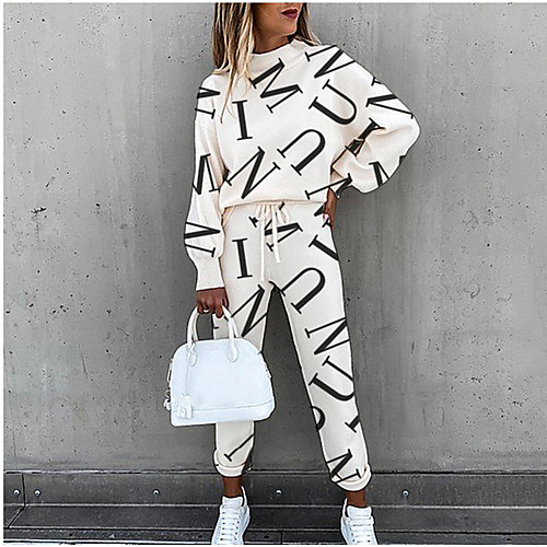 Women's Active Monogram Letter Daily Wear Vacation Two Piece Set Crew Neck Sweatshirt Pant Print Tops
Women's Active Monogram Letter Daily Wear Vacation Two Piece Set Crew Neck Sweatshirt Pant Print Tops