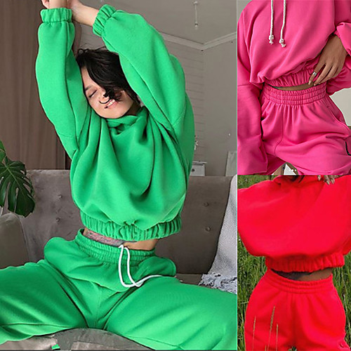 Women's 2 Piece Cropped Tracksuit Sweatsuit Street Athleisure 2pcs Winter Long Sleeve Thermal Warm Breathable Soft Fitness Gym Workout Running Jogging Training Sportswear Solid Colored Normal Hoodie
Women's 2 Piece Cropped Tracksuit Sweatsuit Street Athleisure 2pcs Winter Long Sleeve Thermal Warm Breathable Soft Fitness Gym Workout Running Jogging Training Sportswear Solid Colored Normal Hoodie