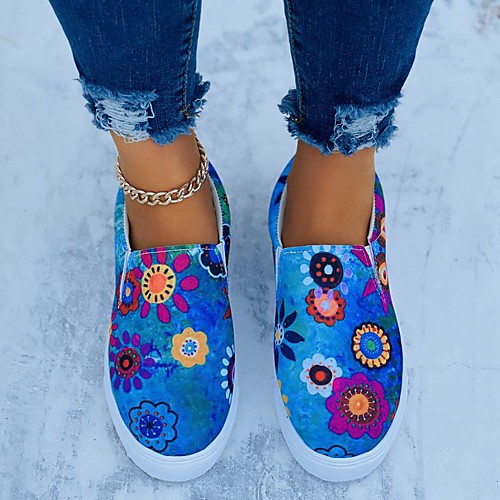 Women's Loafers & Slip-Ons Slip-on Sneakers Flat Heel Round Toe PU Flower Floral Blue Green
Women's Loafers & Slip-Ons Slip-on Sneakers Flat Heel Round Toe PU Flower Floral Blue Green