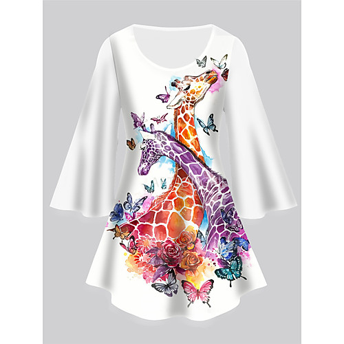 Women's Plus Size Tops Tunic Graphic Butterfly Animal Print 3/4 Length Sleeve Crewneck Basic White Big Size XL XXL 3XL 4XL 5XL / Holiday
Women's Plus Size Tops Tunic Graphic Butterfly Animal Print 3/4 Length Sleeve Crewneck Basic White Big Size XL XXL 3XL 4XL 5XL / Holiday