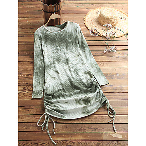 Women's Tie Dye Long Sleeve Drawstring Round Neck Basic Tops Gray Black Yellow Green
Women's Tie Dye Long Sleeve Drawstring Round Neck Basic Tops Gray Black Yellow Green