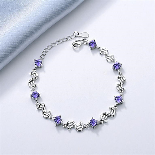 Women's Purple Chain Bracelet Tennis Bracelet Bracelet Classic Fashion Fashion Trendy Casual / Sporty Korean Cute Copper Bracelet Jewelry Purple For Sport Gift Date Birthday Festival / Silver Plated
Women's Purple Chain Bracelet Tennis Bracelet Bracelet Classic Fashion Fashion Trendy Casual / Sporty Korean Cute Copper Bracelet Jewelry Purple For Sport Gift Date Birthday Festival / Silver Plated