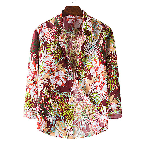 Men's Shirt Other Prints Floral Graphic Leaves Long Sleeve Casual Tops Casual Black Red
Men's Shirt Other Prints Floral Graphic Leaves Long Sleeve Casual Tops Casual Black Red