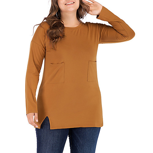 Women's Plus Size Tops T shirt Plain Long Sleeve Crewneck Camel Big Size XL XXL 3XL
Women's Plus Size Tops T shirt Plain Long Sleeve Crewneck Camel Big Size XL XXL 3XL