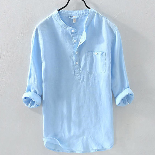 Men's Shirt Solid Colored Button-Down Long Sleeve Casual Tops Casual Fashion Breathable Comfortable Standing Collar Gray Green White
Men's Shirt Solid Colored Button-Down Long Sleeve Casual Tops Casual Fashion Breathable Comfortable Standing Collar Gray Green White