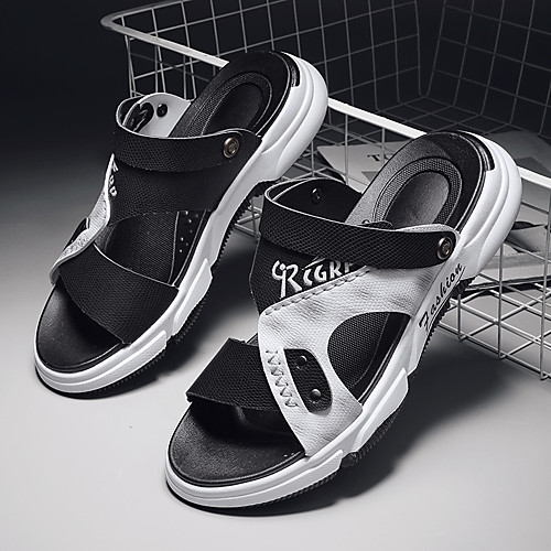Men's Sandals Beach Daily Nappa Leather Breathable Non-slipping Wear Proof Black and White White / Silver Brown Summer
Men's Sandals Beach Daily Nappa Leather Breathable Non-slipping Wear Proof Black and White White / Silver Brown Summer