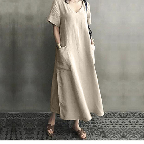 Women's T Shirt Dress Tee Dress Midi Dress Blushing Pink Black Apricot Short Sleeve Solid Color Pocket Spring Summer Crew Neck Casual Loose 2021 M L XL 2XL 3XL 4XL 5XL
Women's T Shirt Dress Tee Dress Midi Dress Blushing Pink Black Apricot Short Sleeve Solid Color Pocket Spring Summer Crew Neck Casual Loose 2021 M L XL 2XL 3XL 4XL 5XL